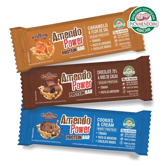 Da Colônia lança novos sabores da linha Amendo Power Protein Bar na ExpoApras | JValério