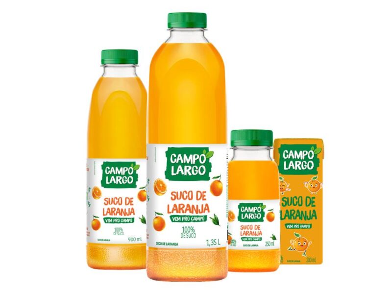 Campo Largo lança Suco de Laranja 100% para atender a um mercado que valoriza o consumo de produtos saudáveis