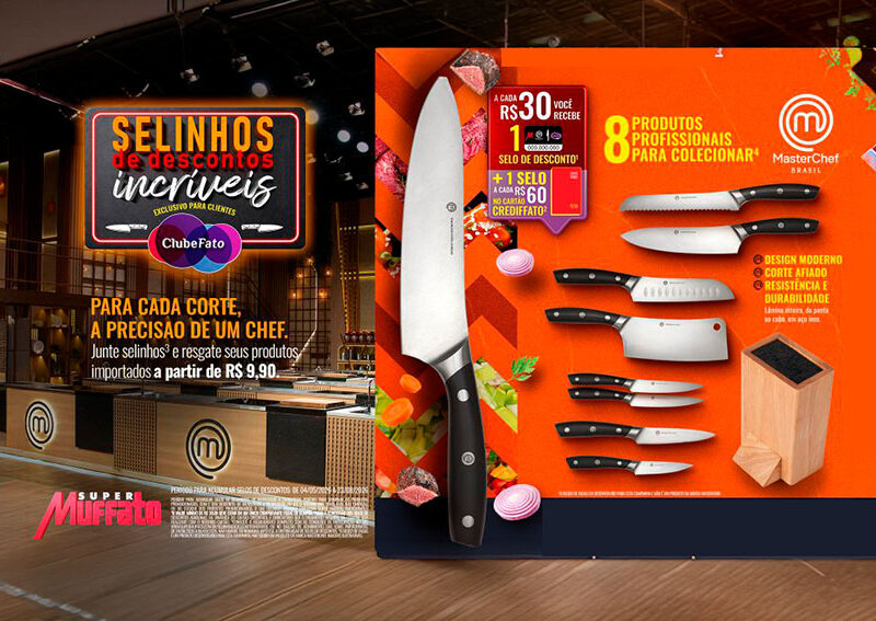 Super Muffato lança campanha de selos promocionais com coleção de facas MasterChef
