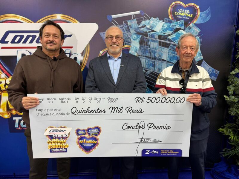 Empresário de 85 anos que ganhou meio milhão do Condor dará prêmio aos filhos