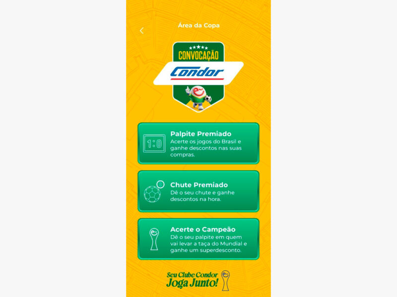 Condor lança experiência gamificada durante a Copa com ofertas liberadas em tempo real